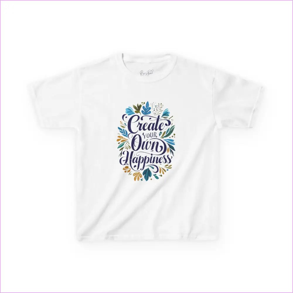 Create Your Own Happiness Kids Tee - Fun & Inspiring Cotton T-Shirt for Children - White / XS - Kids clothes