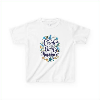 Create Your Own Happiness Kids Tee - Fun & Inspiring Cotton T-Shirt for Children - White / XS - Kids clothes