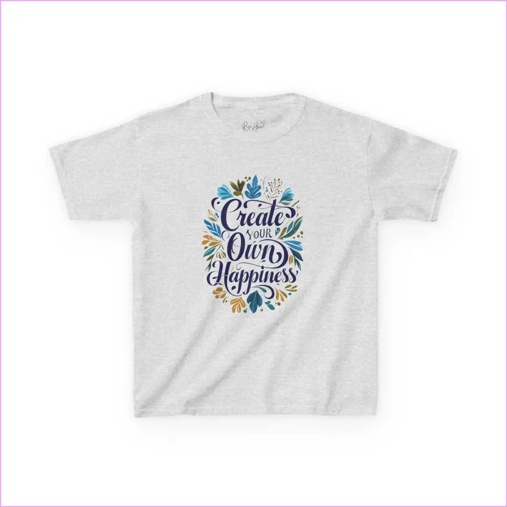 Create Your Own Happiness Kids Tee - Fun & Inspiring Cotton T-Shirt for Children - Ash / XS - Kids clothes