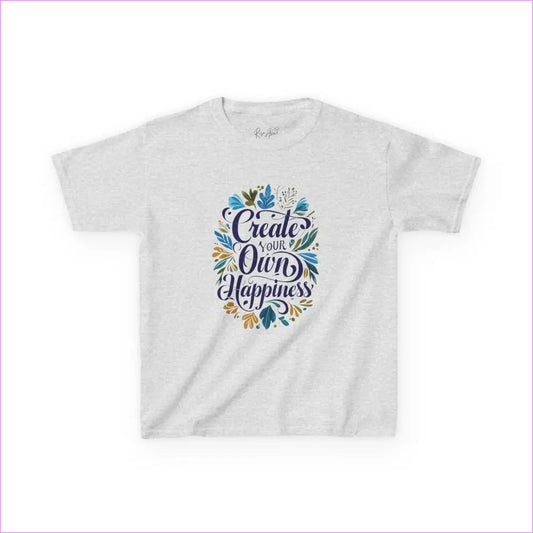 Create Your Own Happiness Kids Tee - Fun & Inspiring Cotton T-Shirt for Children - Ash / XS - Kids clothes