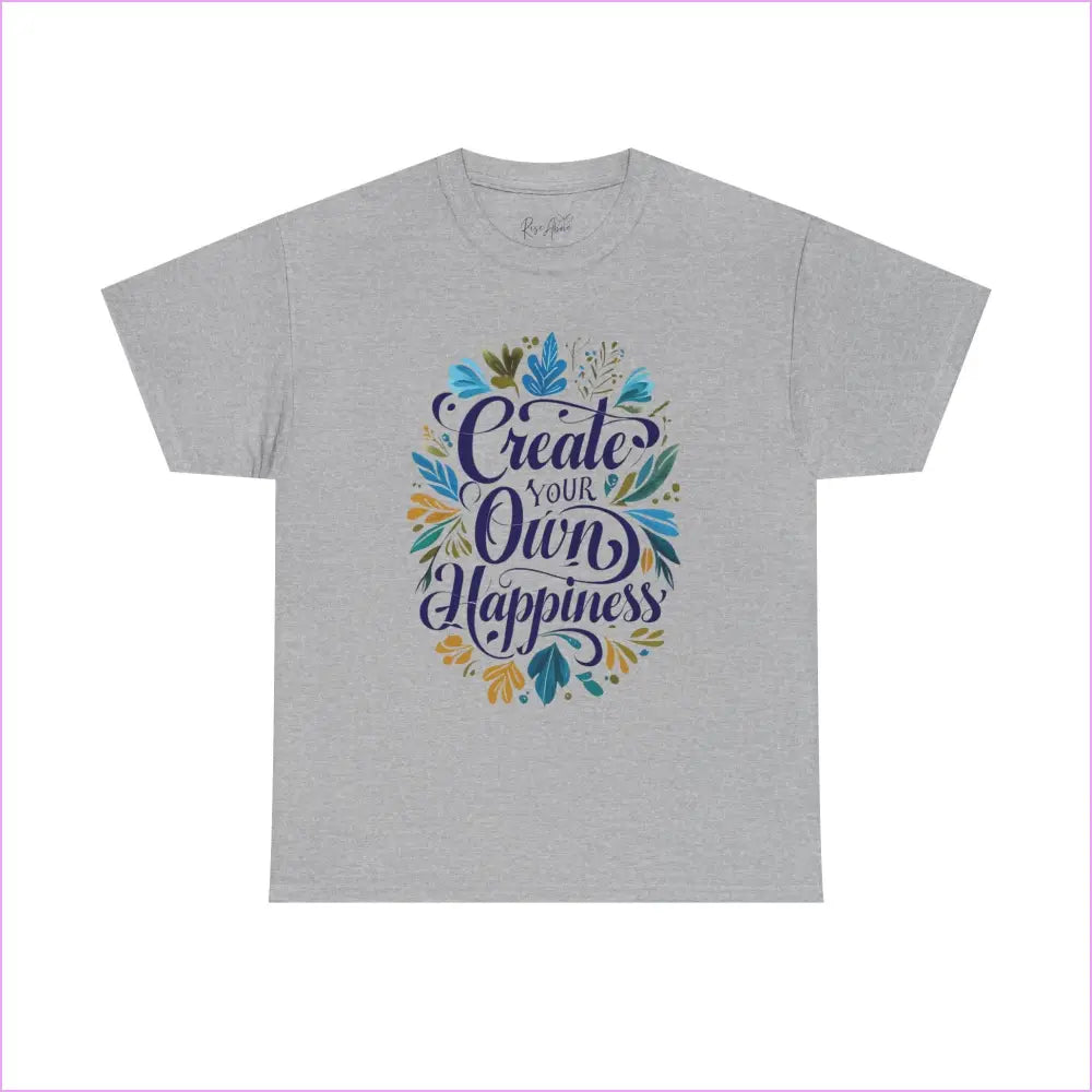 Create Your Own Happiness Unisex Heavy Cotton Tee - Inspirational Motivational Shirt - Sport Grey / S - T-Shirt