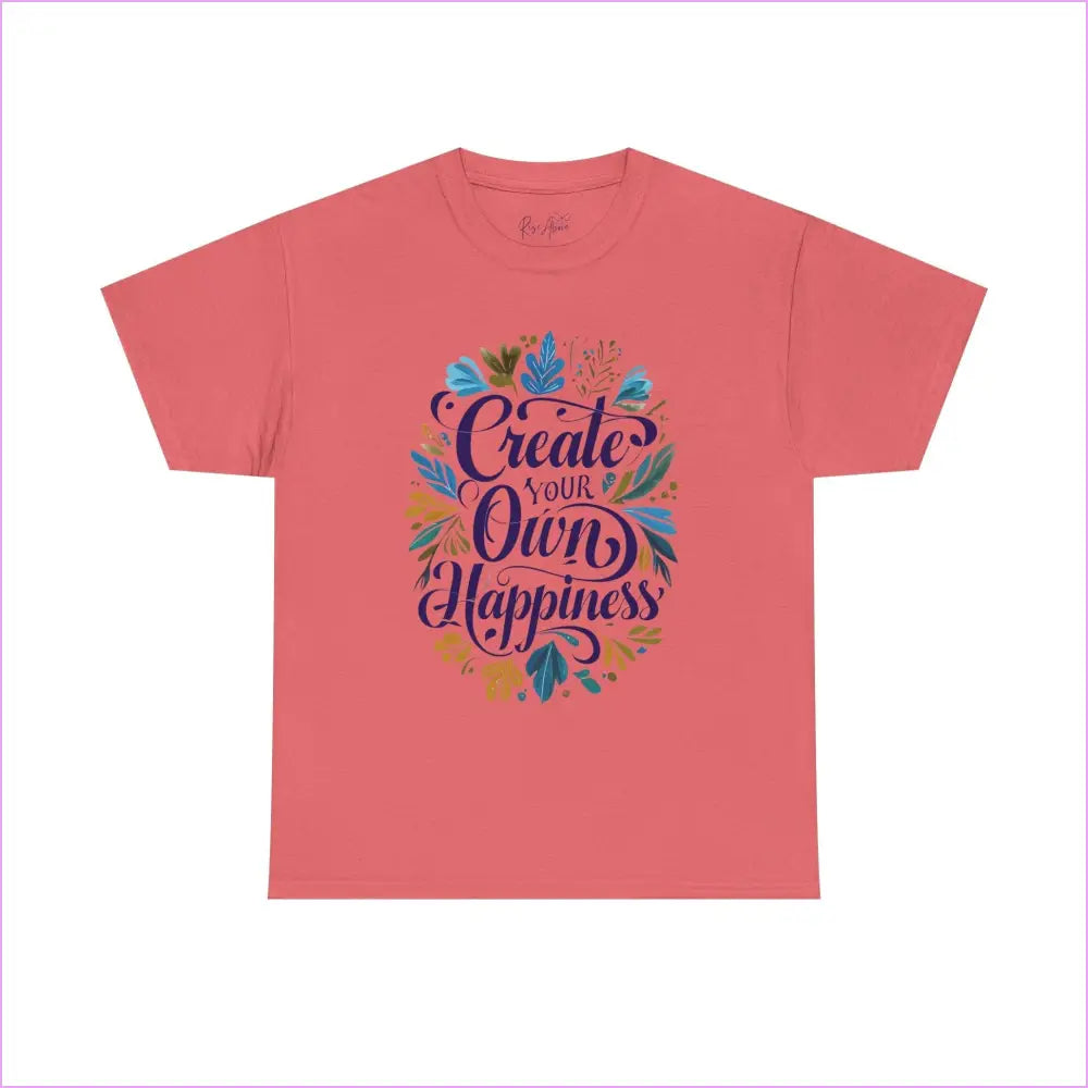 Create Your Own Happiness Unisex Heavy Cotton Tee - Inspirational Motivational Shirt - Coral Silk / S - T-Shirt