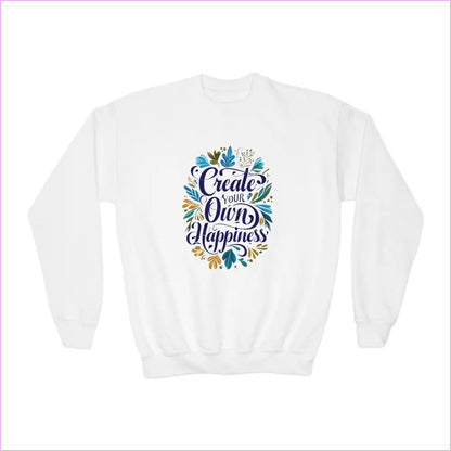 Create Your Own Happiness Youth Crewneck Sweatshirt | Inspirational Sweater for Kids - White / XS - Kids clothes