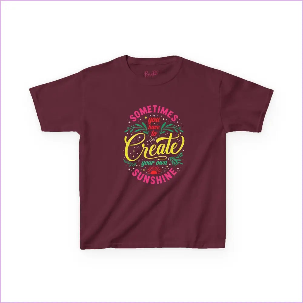 Create Your Own Sunshine Kids Heavy Cotton™ Tee - Maroon / XS - Kids clothes