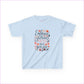 Embrace the Glorious Mess Kids Tee | Cute Floral Design Cotton T-Shirt - Light Blue / XS - Kids clothes