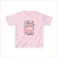 Embrace the Glorious Mess Kids Tee | Cute Floral Design Cotton T-Shirt - Light Pink / XS - Kids clothes
