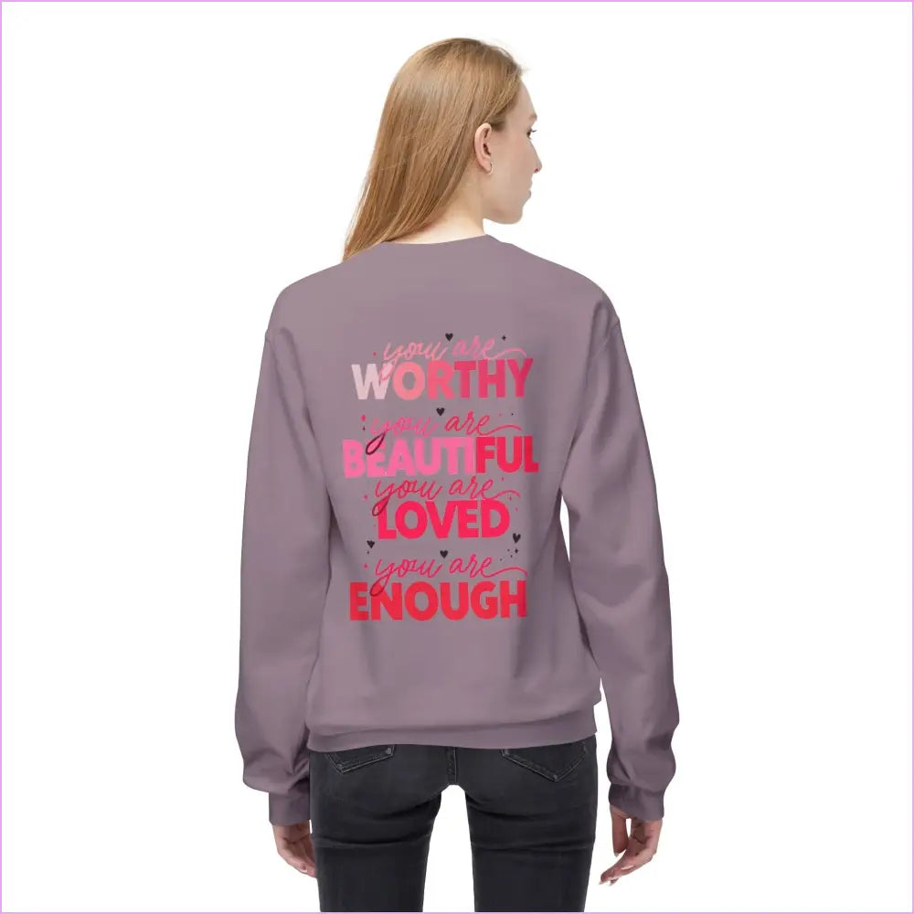 Empowerment Fleece Sweatshirt - You’re Worthy Beautiful Loved Enough - Sweatshirt