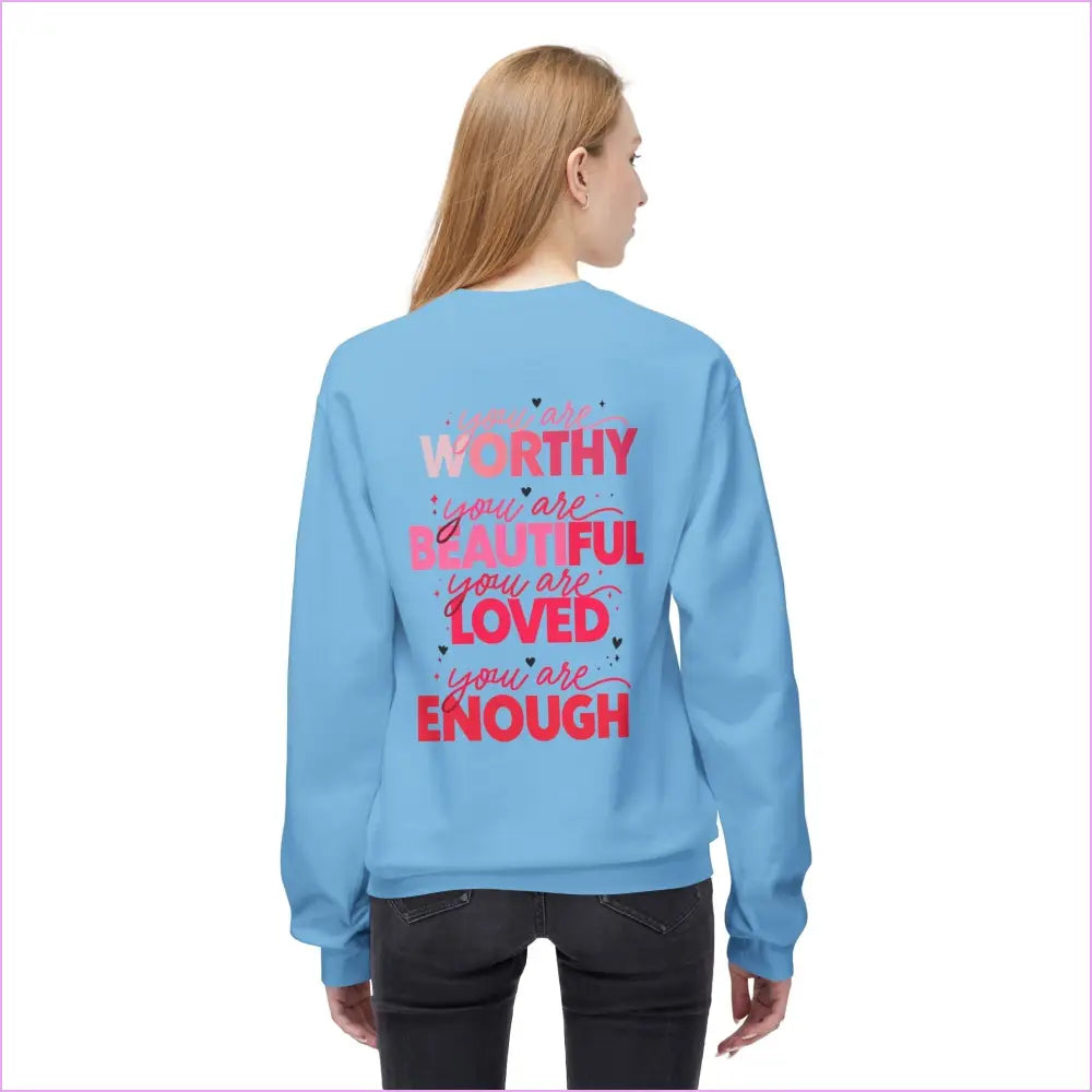 Empowerment Fleece Sweatshirt - You’re Worthy Beautiful Loved Enough - Sweatshirt