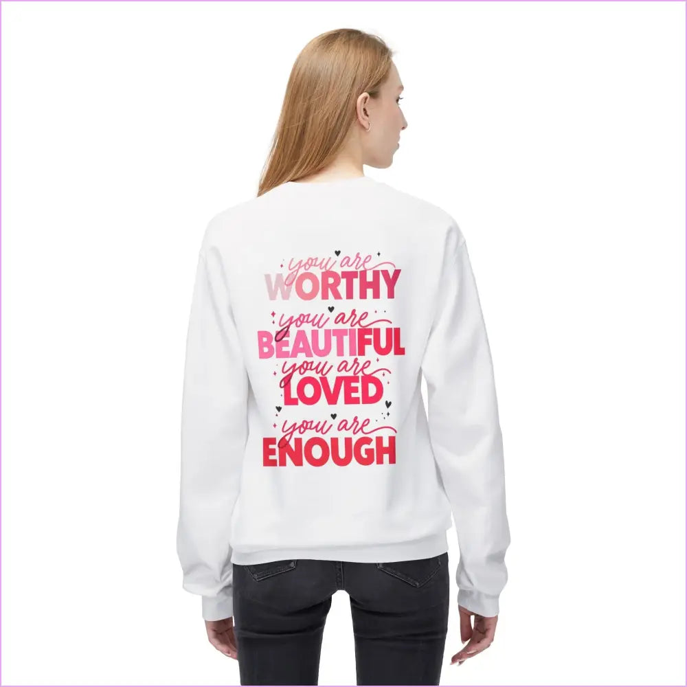 Empowerment Fleece Sweatshirt - You’re Worthy Beautiful Loved Enough - Sweatshirt