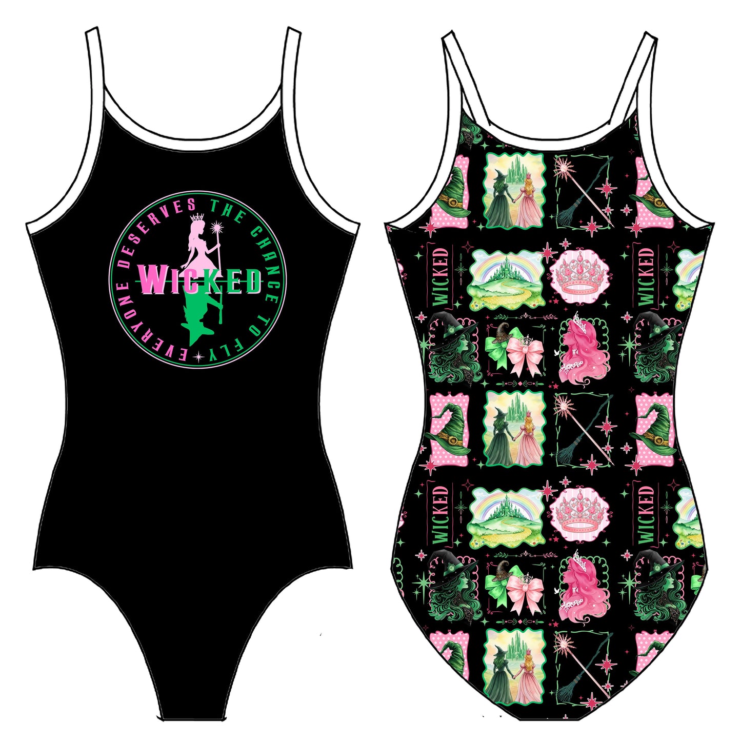EVERYONE DESERVES TO FLY, WICKED GYMNASTICS LEOTARD