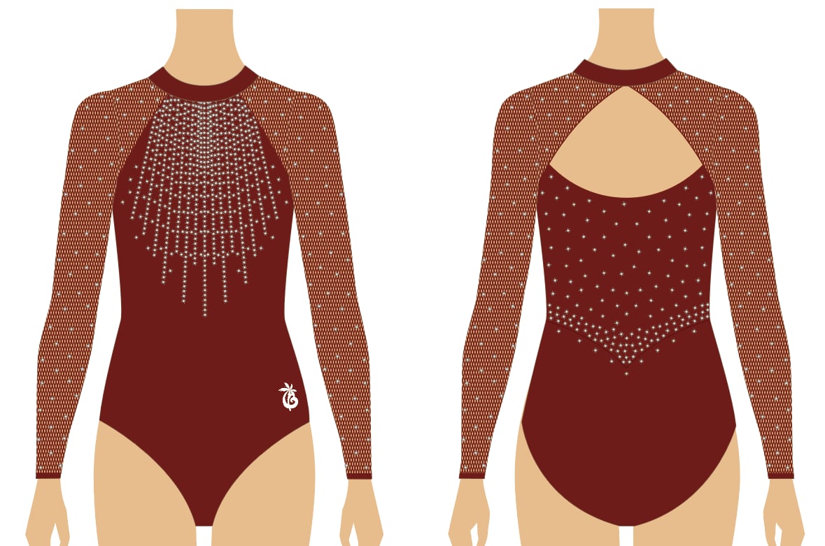 CRIMSON REVERIE GYMNASTICS COMPETITION LEOTARD