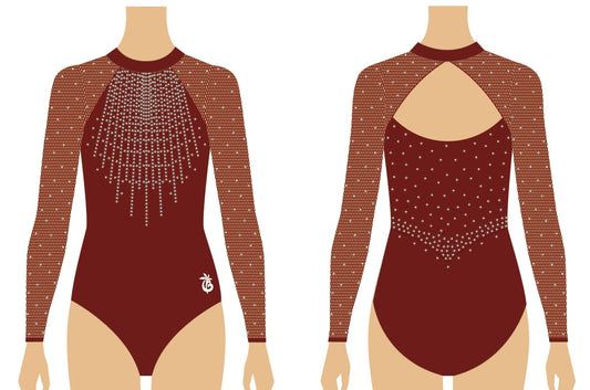 CRIMSON REVERIE GYMNASTICS COMPETITION LEOTARD