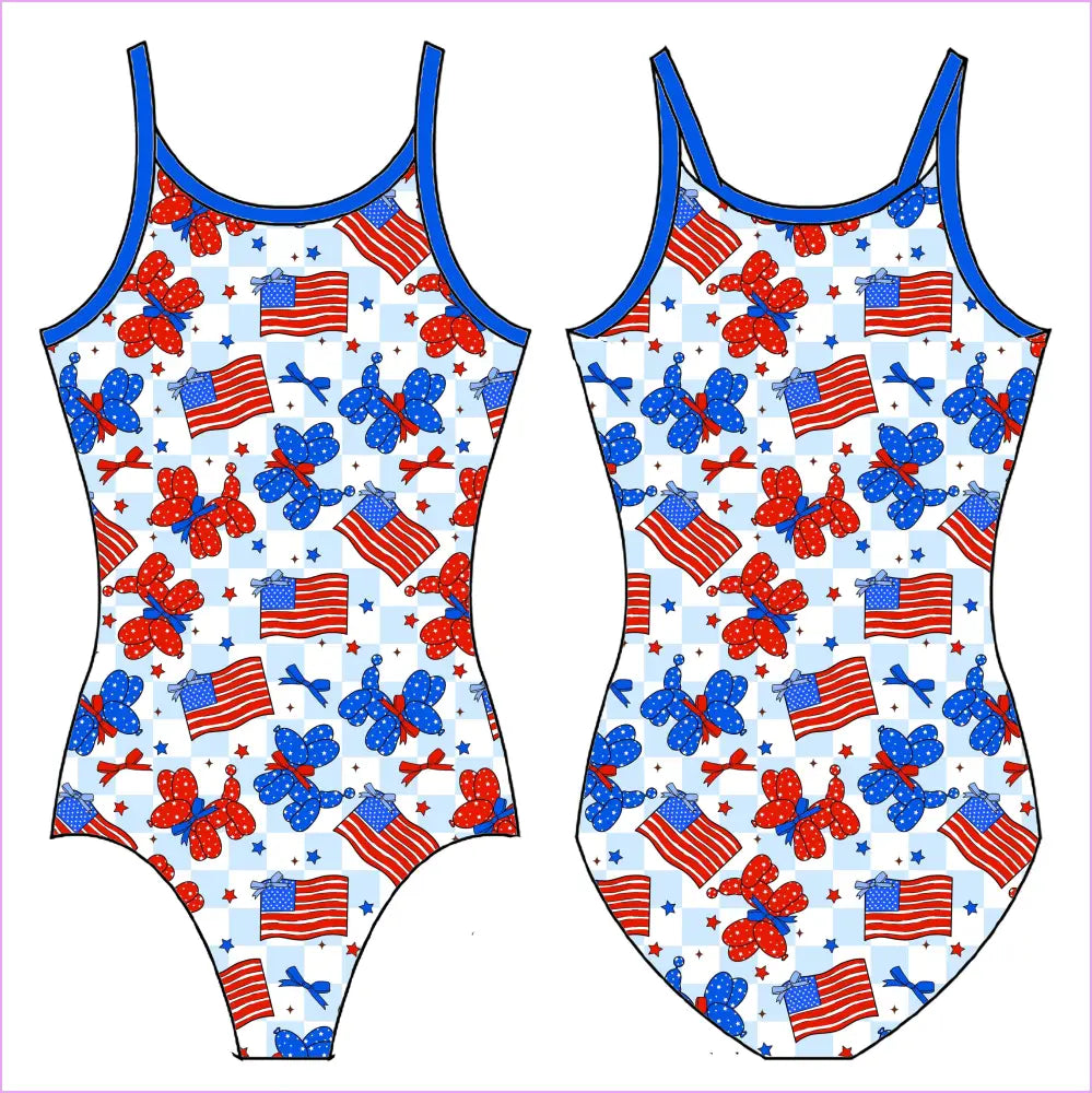 FLAGS AND PUPS GYMNASTICS LEOTARD - GYMNASTICS LEOTARDS