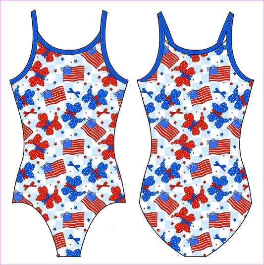 FLAGS AND PUPS GYMNASTICS LEOTARD - GYMNASTICS LEOTARDS