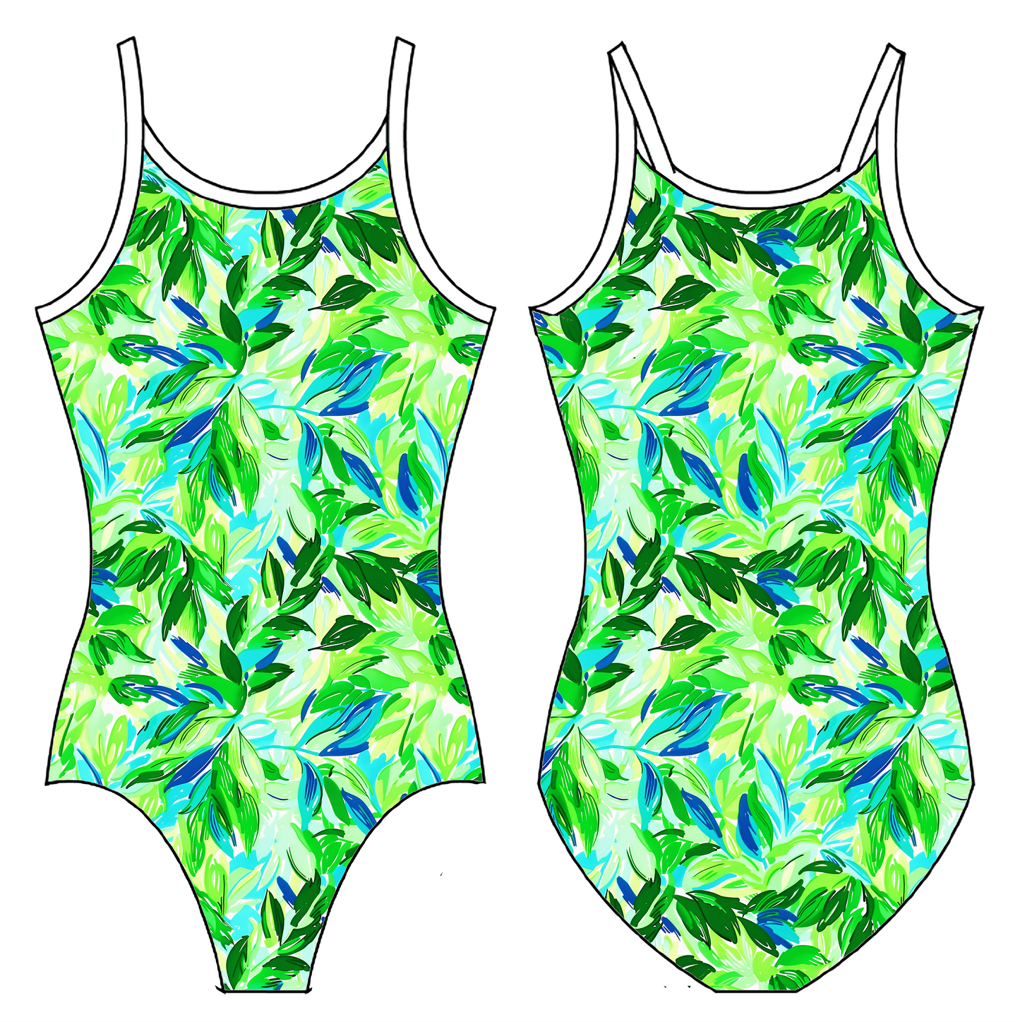 GREEN LEAVES GYMNASTICS LEOTARD