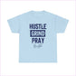 ’Hustle Grind Pray’ Unisex Heavy Cotton Tee - Motivational Graphic Shirt for Everyday Inspiration - Light Blue / S