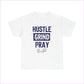 ’Hustle Grind Pray’ Unisex Heavy Cotton Tee - Motivational Graphic Shirt for Everyday Inspiration - White / S - T-Shirt