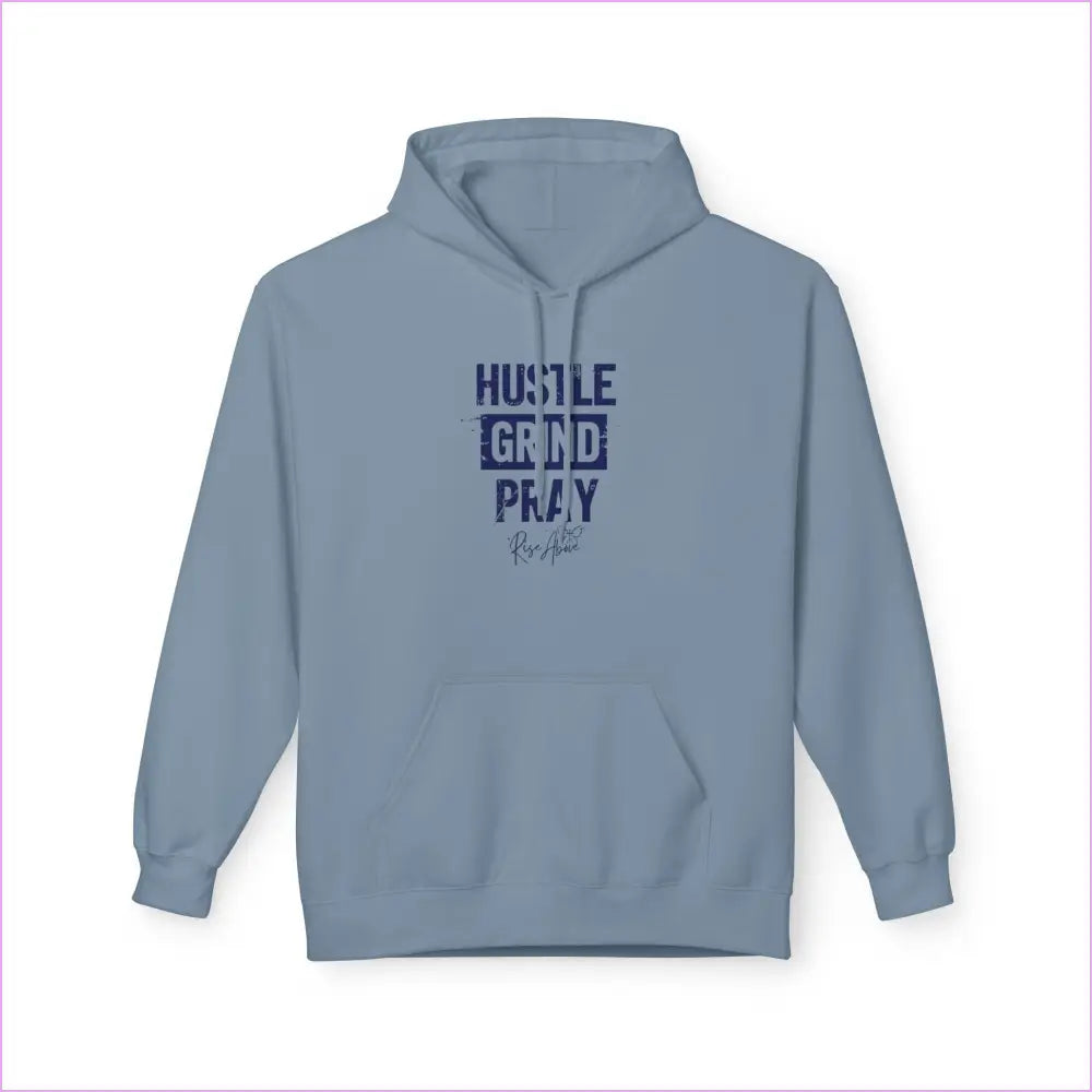 Hustle Grind Pray Unisex Hoodie - Softstyle Fleece for Motivation & Daily Inspiration - M / Stone Blue - Hoodie