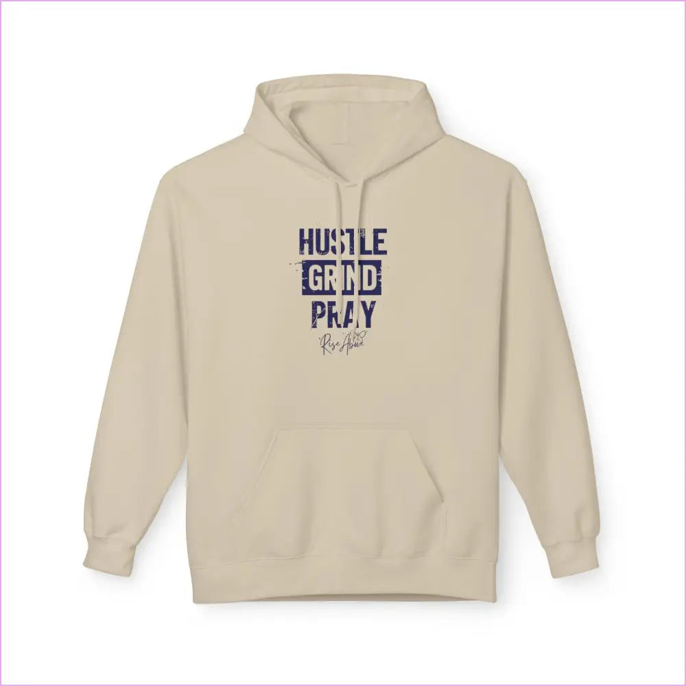 Hustle Grind Pray Unisex Hoodie - Softstyle Fleece for Motivation & Daily Inspiration - S / Sand - Hoodie