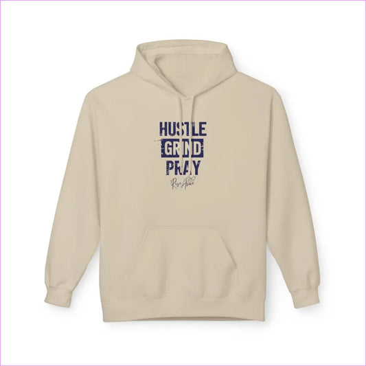 Hustle Grind Pray Unisex Hoodie - Softstyle Fleece for Motivation & Daily Inspiration - S / Sand - Hoodie
