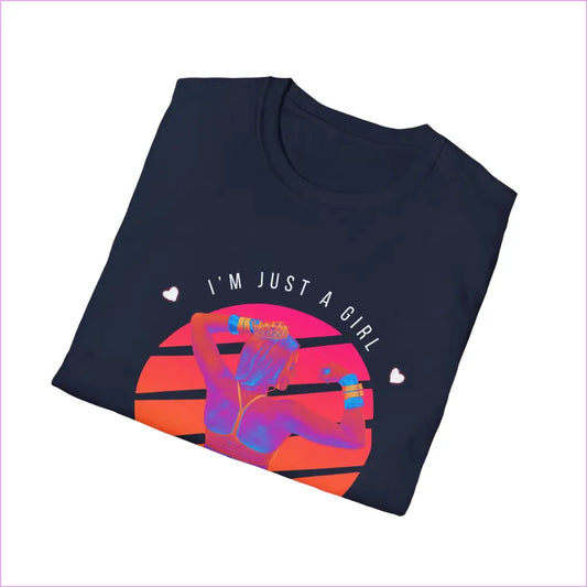 I’M JUST A GIRL ADULT Unisex Softstyle T-Shirt - Navy / S - T-Shirt