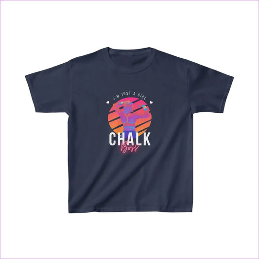 I’M JUST A GIRL Kids Heavy Cotton™ Tee - XS / Navy - Kids clothes