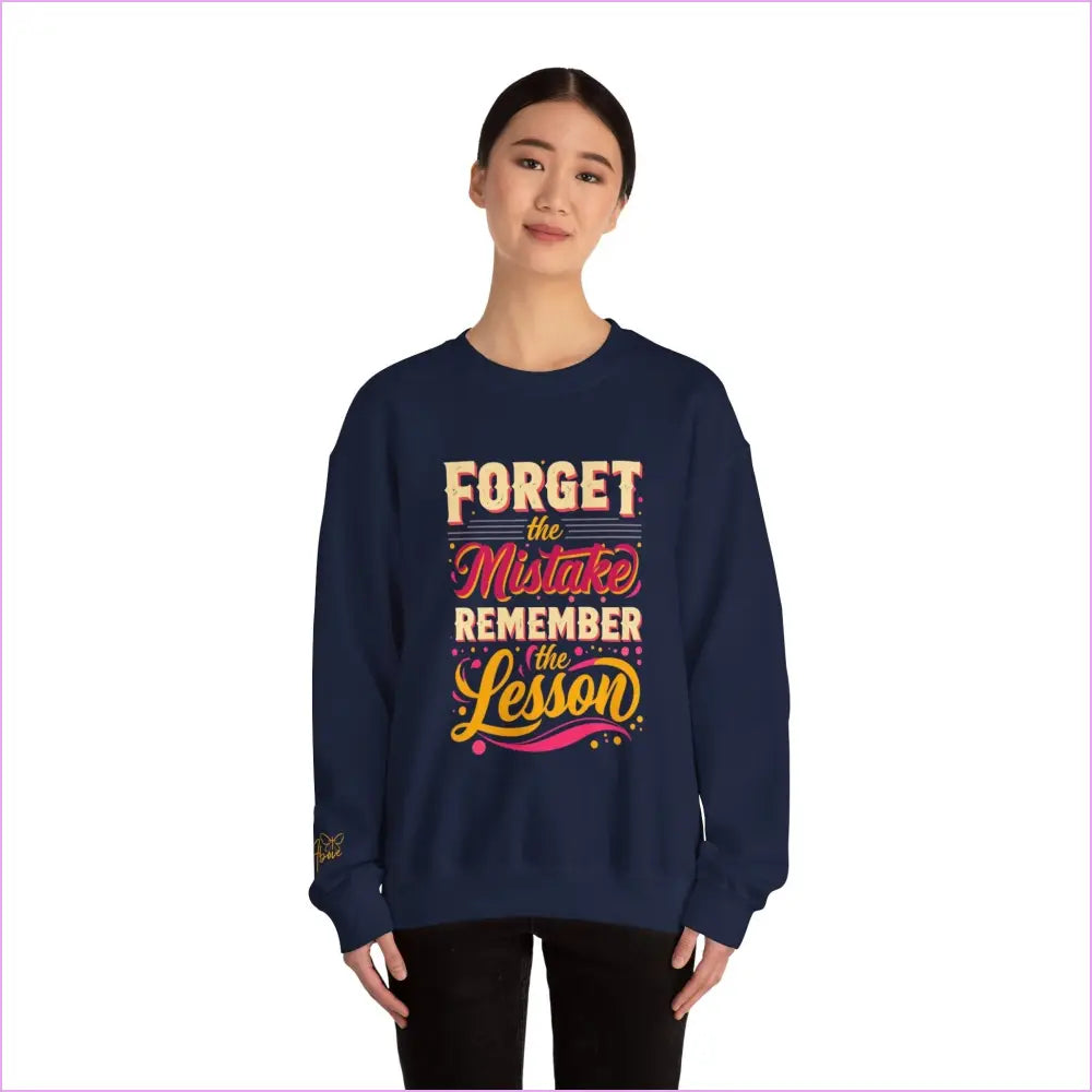 Inspirational Crewneck Sweatshirt – ’Forget the Mistake Remember the Lesson’ - Sweatshirt