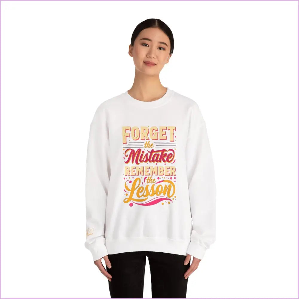 Inspirational Crewneck Sweatshirt – ’Forget the Mistake Remember the Lesson’ - Sweatshirt