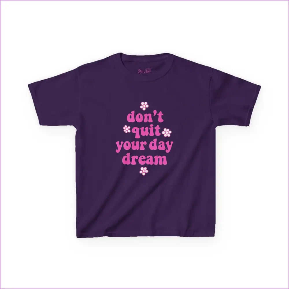 Inspirational Kids Tee - ’Don’t Quit Your Day Dream’ - Motivational Cotton Shirt for Young Dreamers - Purple / XS