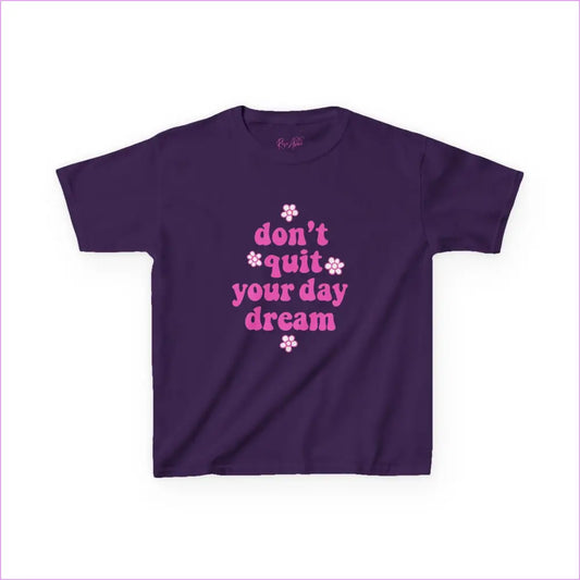 Inspirational Kids Tee - ’Don’t Quit Your Day Dream’ - Motivational Cotton Shirt for Young Dreamers - Purple / XS