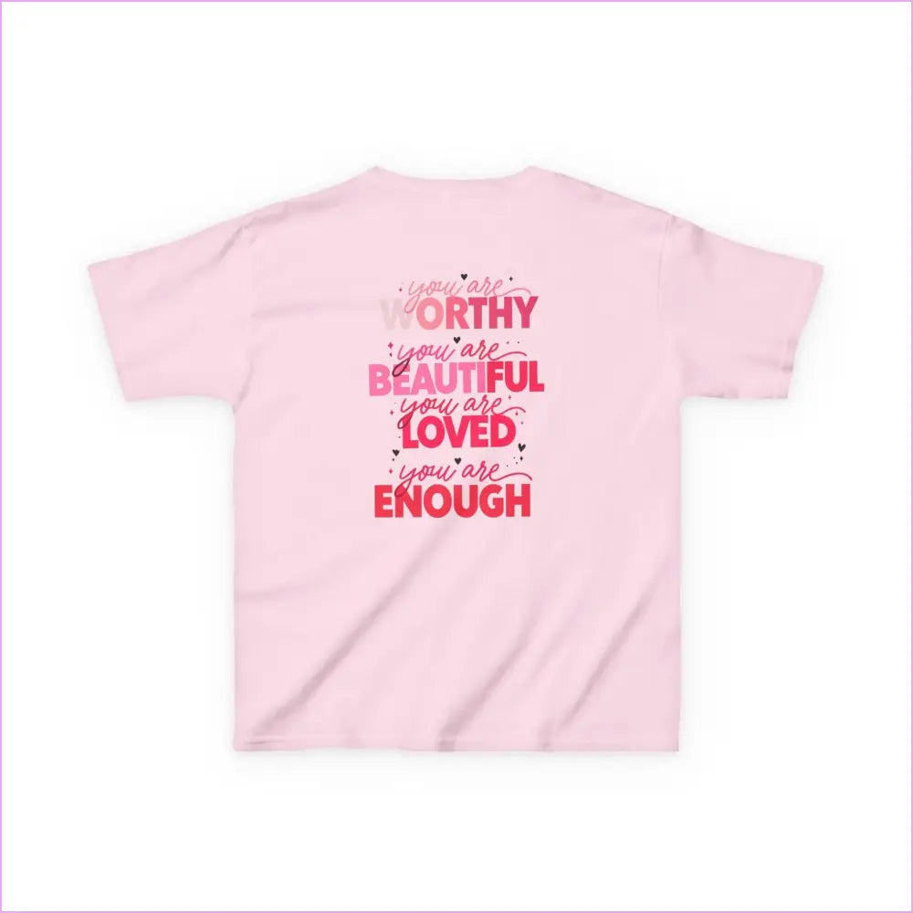 Inspirational Kids Tee - ’Worthy Beautiful Loved Enough’ | Heavy Cotton™ - Kids clothes
