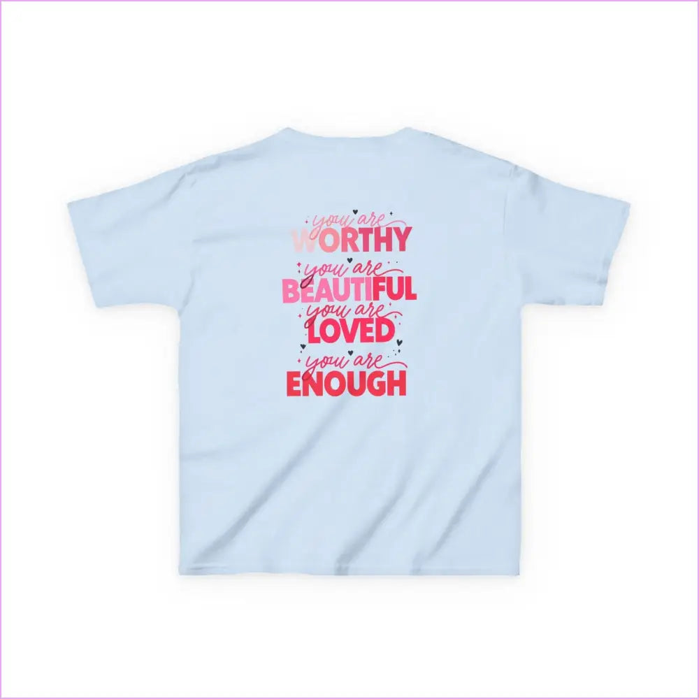Inspirational Kids Tee - ’Worthy Beautiful Loved Enough’ | Heavy Cotton™ - Kids clothes