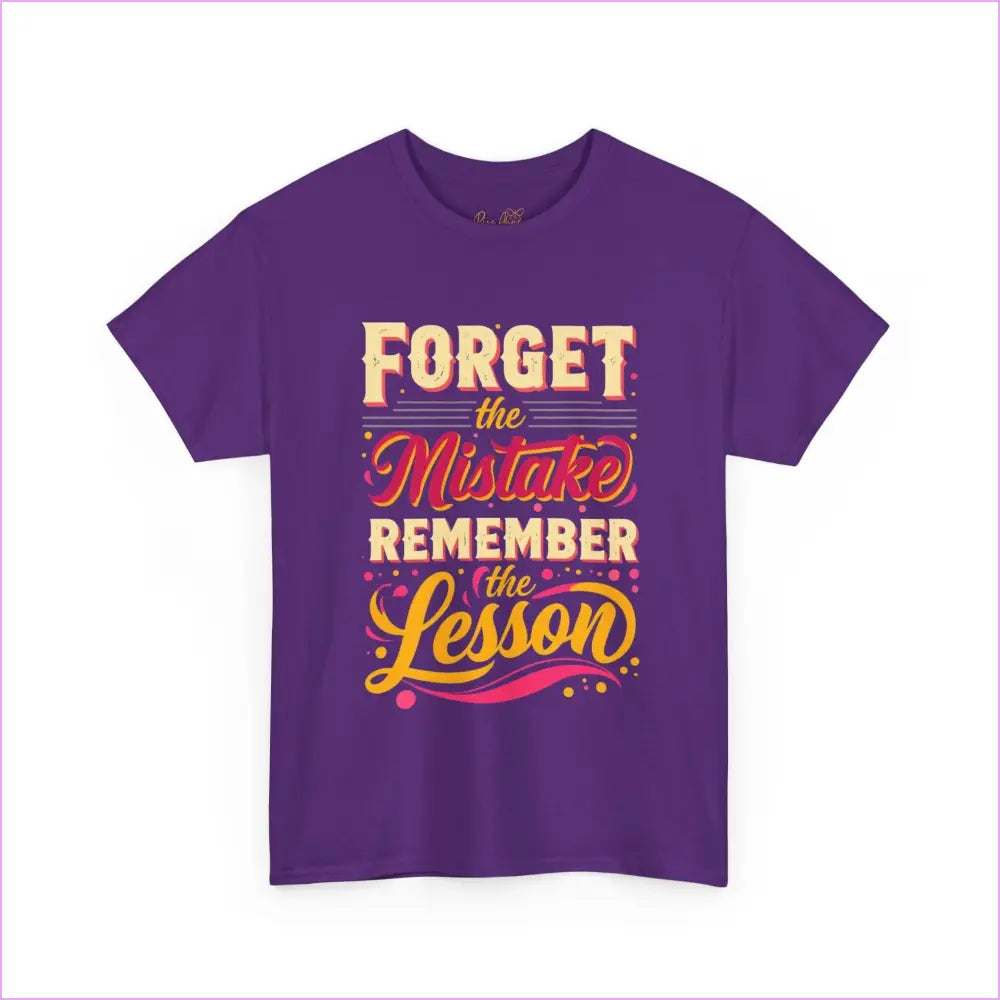 Inspirational Unisex Cotton Tee - ’Forget the Mistake Remember the Lesson’ - T-Shirt