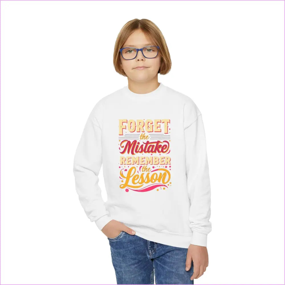 Inspirational Youth Crewneck Sweatshirt - ’Forget the Mistake Remember the Lesson’ - Kids clothes