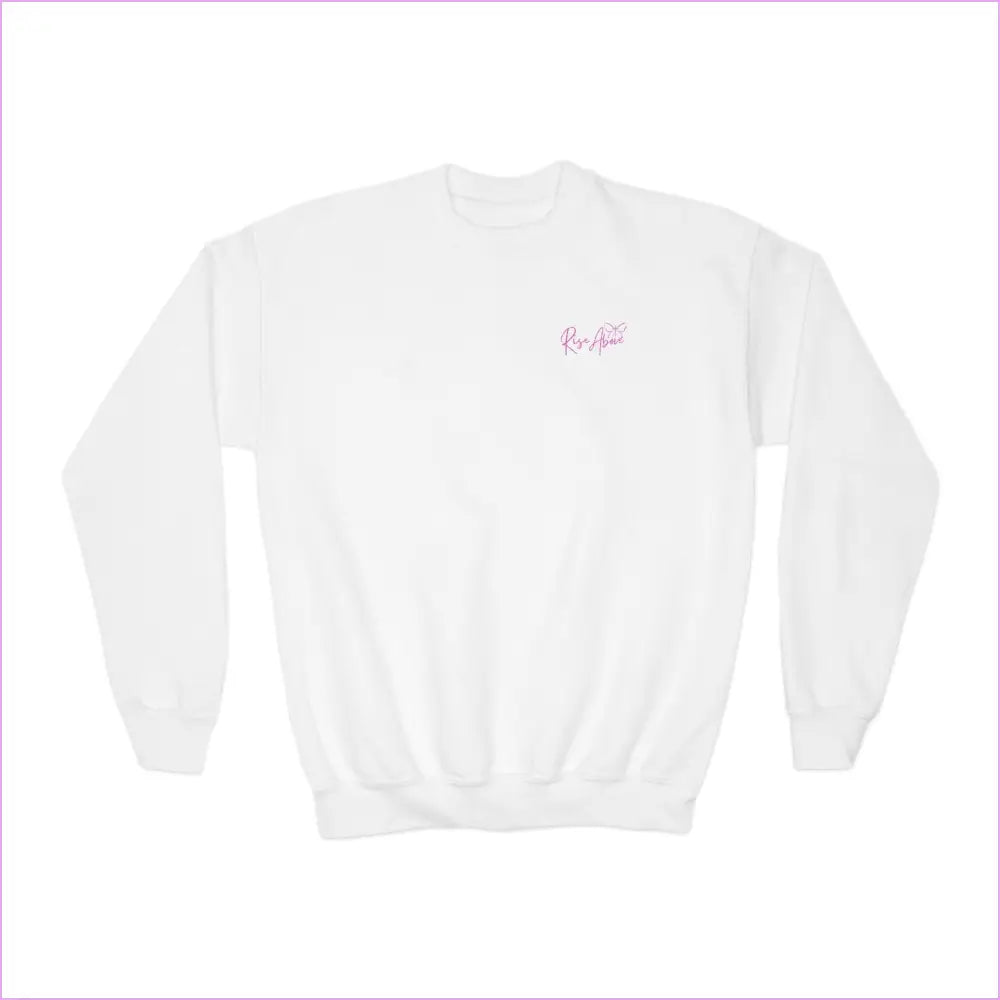 Inspirational Youth Crewneck Sweatshirt - ’You Are Worthy Beautiful Loved Enough’ - White / XS - Kids clothes