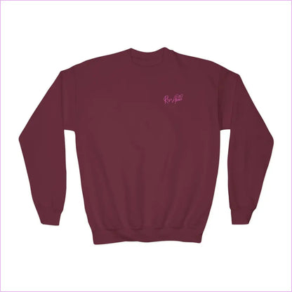 Inspirational Youth Crewneck Sweatshirt - ’You Are Worthy Beautiful Loved Enough’ - Maroon / XS - Kids clothes
