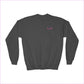 Inspirational Youth Crewneck Sweatshirt - ’You Are Worthy Beautiful Loved Enough’ - Dark Heather / S - Kids clothes