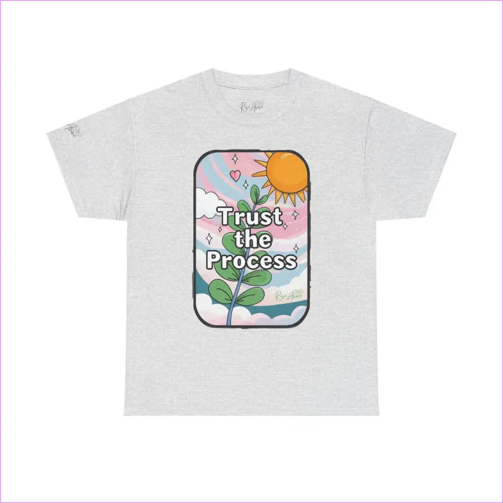 Inspiring Unisex Heavy Cotton Tee - ’Trust the Process’ - Ash / S - T-Shirt