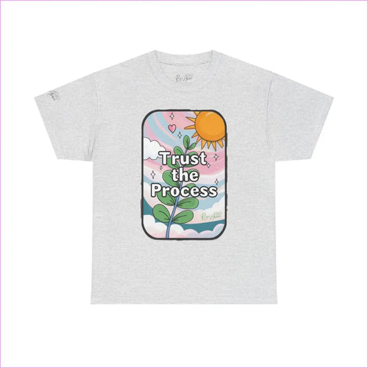 Inspiring Unisex Heavy Cotton Tee - ’Trust the Process’ - Ash / S - T-Shirt