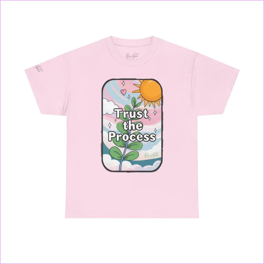 Inspiring Unisex Heavy Cotton Tee - ’Trust the Process’ - Light Pink / S - T-Shirt