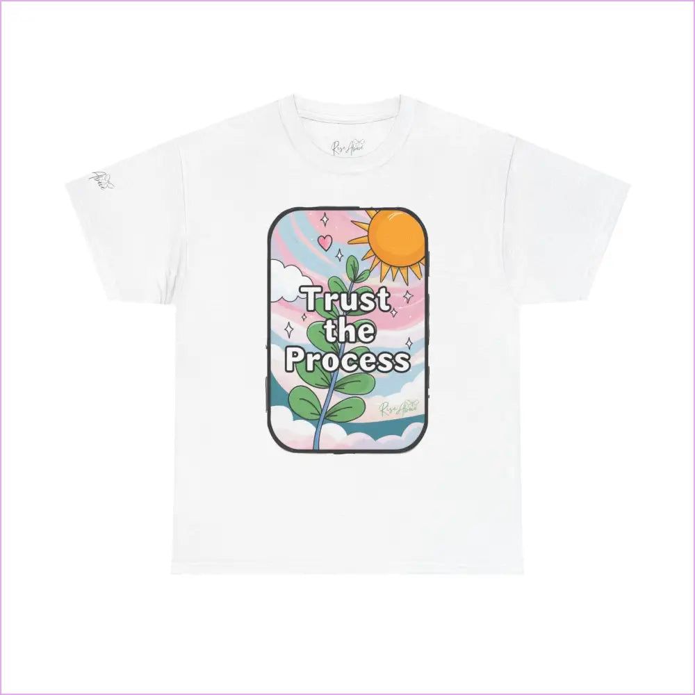 Inspiring Unisex Heavy Cotton Tee - ’Trust the Process’ - White / S - T-Shirt