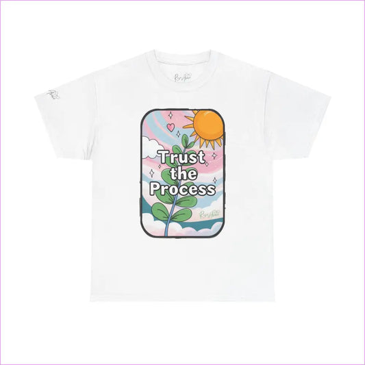 Inspiring Unisex Heavy Cotton Tee - ’Trust the Process’ - White / S - T-Shirt