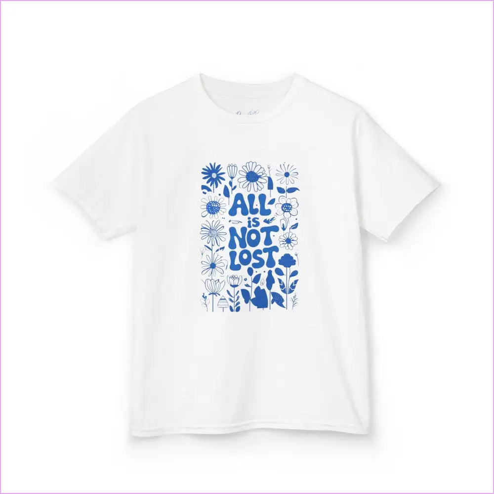 Kids Heavy Cotton™ Tee - ’All is Not Lost’ Floral Design - Kids clothes