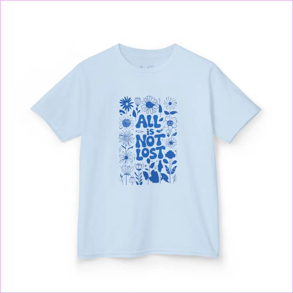 Kids Heavy Cotton™ Tee - ’All is Not Lost’ Floral Design - Kids clothes