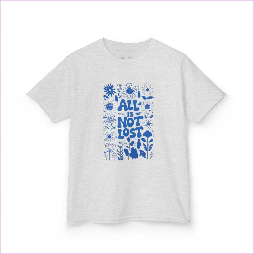 Kids Heavy Cotton™ Tee - ’All is Not Lost’ Floral Design - Kids clothes