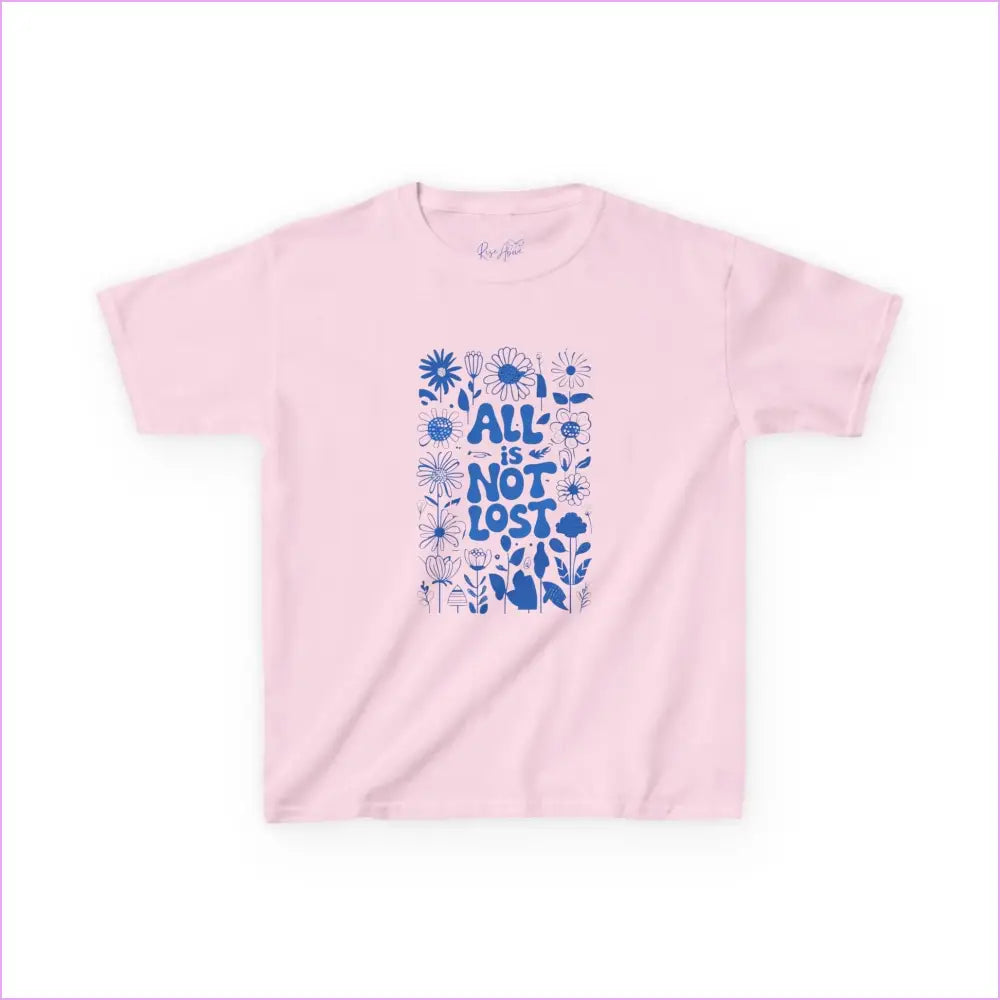 Kids Heavy Cotton™ Tee - ’All is Not Lost’ Floral Design - Light Pink / XS - Kids clothes