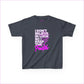 Kids Heavy Cotton Tee - ’I Don’t Believe in Luck Keep the Faith’ - Heather Navy / XS - Kids clothes