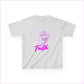 Kids Heavy Cotton Tee - ’I Don’t Believe in Luck Keep the Faith’ - Ash / XS - Kids clothes