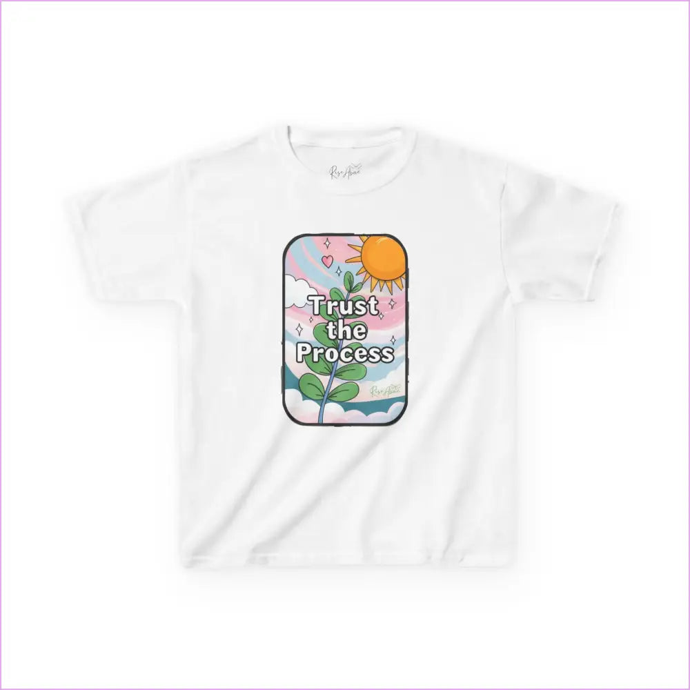 Kids Heavy Cotton™ Tee - ’Trust the Process’ Inspirational Graphic Tee - White / XS - Kids clothes