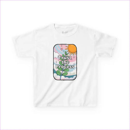 Kids Heavy Cotton™ Tee - ’Trust the Process’ Inspirational Graphic Tee - White / XS - Kids clothes